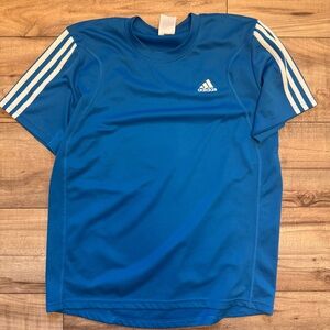 Men’s Medium Blue 3 stripes Adidas performance shirt